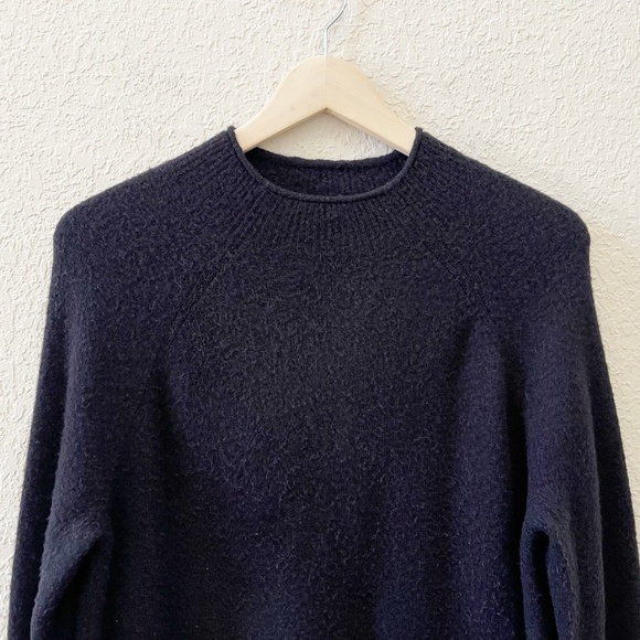 J. Crew Rollneck Sweater Merino Wool Alpaca Casual Cozy Chic Preppy Black Med - Picture 6 of 14